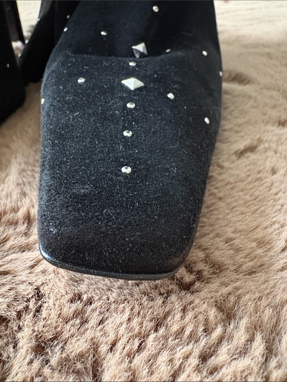 Casadei Black Suede Over-the-Knee Stiletto Boots with Stud Detail - Picture 5 of 6